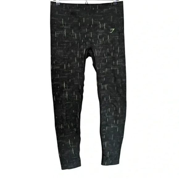 Gymshark Illumination Leggings Seamless Green Neon  Accents Women's size Medium - Picture 2 of 11